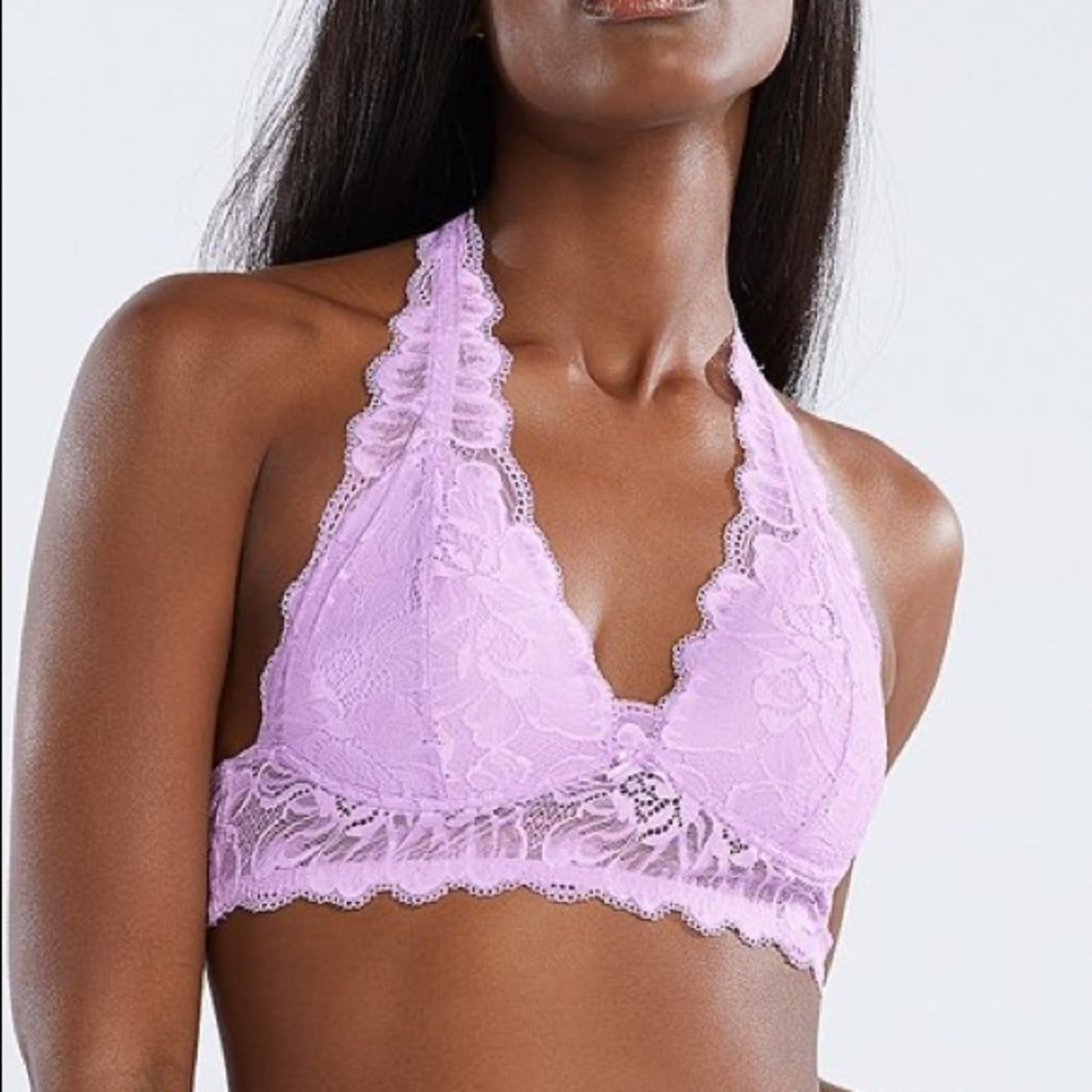 Savage purple fairy dust lace wireless halter bra